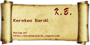 Kerekes Bardó névjegykártya